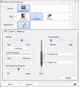 pen with buttons