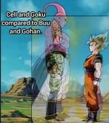 Goku vs cell gohan vs buu