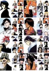 The Top 3 most popular male and female ships for each main Bleach character according to number of fanfics on AO3