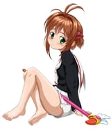 Kinomoto Sakura barefoot school uniform
