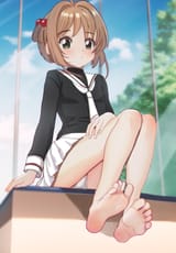 Kinomoto Sakura barefoot school uniform 10