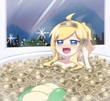 jashin money wealthy smug bath