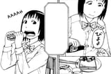 Hotori eating a weenie sandwich