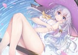 yande.re 726540 sample bottomless breast_hold elaina_(majotabi) hong_(white_spider) majo_no_tabitabi see_through wet_clothes witch
