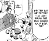 heat from the rice cooks the egg