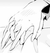 18+ only, blushing hand on hand action
