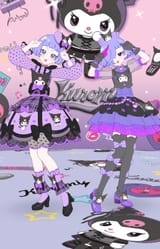 Chii and Dark Chii Kuromi coords