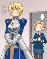 __artoria_pendragon_saber_darjeeling_and_orange_pekoe_fate_and_2_more_drawn_by_uona_telepin__6d0188e5b43d02db6484c3aa7f252294