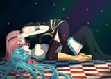 yande.re 174845 sample hatsune_miku megurine_luka nuko_(mikupantu) thighhighs vocaloid yuri