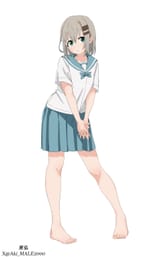 Aoi barefoot school uniform 11