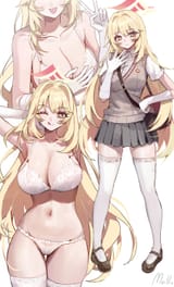 __shokuhou_misaki_blue_archive_and_2_more_drawn_by_mell_dmwe3537__sample-1d53c9a85e30056a40cd9b5832789a0f