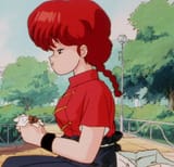 Ranma eating burger