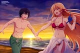 yande.re 1194050 aliceliese_lou_nebulis_ix aquastar_inc. bikini iska jpeg_artifacts skirt_lift swimsuits