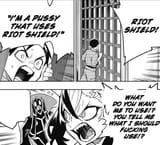 Yuuki and Naruhime riot shield