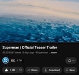 superman teaser views in 5 days
