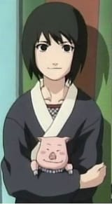 she is holding a pig