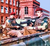 British paratroopers from 2 PARA on patrol in Northern Ireland, 1975