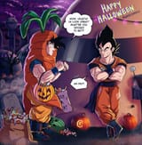 [OC] Goku &amp; Vegeta dress up for Halloween