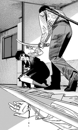 Asa_using_her_left_arm_to_block_Yoshida&#039;s_blade