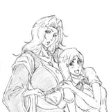 __inoue_orihime_and_matsumoto_rangiku_bleach_drawn_by_rakusakugk__d4c33042f19927a56059d2a8452181ee