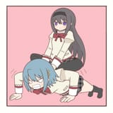 __akemi_homura_and_miki_sayaka_mahou_shoujo_madoka_magica_and_1_more_drawn_by_yuno385__c23b74988cc7a171362813534875fe29