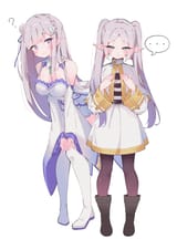 __frieren_and_emilia_re_zero_kara_hajimeru_isekai_seikatsu_and_1_more_drawn_by_koushin_ryo__c3527d912545550821f3ee5ce92e46c7