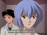 Rei is happy shinji wants talk with her
