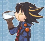 Yusei drinks milk