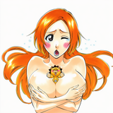 1girl, 1boy, inoue orihime, kon (bleach), official art, tite kubo, s-3637657900
