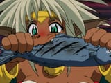 Aisha ClanClan eating fish