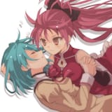 kyoko holding sayaka
