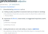 pretentious