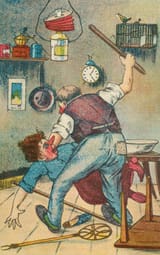 English_School_-_Husband_beating_his_wife_-_(MeisterDrucke-412862)