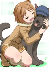 Waffle with the dog