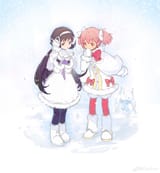 __akemi_homura_kaname_madoka_and_kyubey_mahou_shoujo_madoka_magica_drawn_by_qinghejunzi__619ed2b3d1d857e0e6deccd589a1de3f