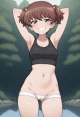 00472-237928771-masterpiece, best quality, alisa _(girls und panzer_), girls und panzer, 1girl, solo, freckles, black tank top, midriff, crop to