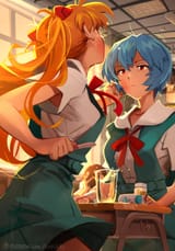 __souryuu_asuka_langley_ayanami_rei_ikari_shinji_and_abe_shinzou_neon_genesis_evangelion_and_1_more_drawn_by_khyle__cfca8cba45e5f9168c9ff28f8d9ffac6