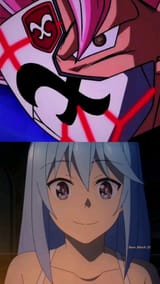 Goku black y AQUA KONOSUBA