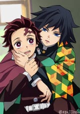Tanjiro Kamado and Giyu Tomioka by Ayujijineko
