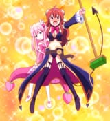yuuko in demon janitor mode clutching a magical loli