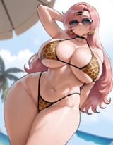 nicole leopard bikini amazing body