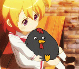 anime girl with her pet monster