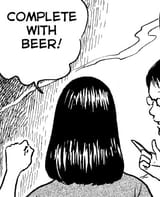 complete with beer