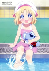 yande.re 1239372 gacen_shoujo_to_ibunka_kouryuu kawamura_noa lily_baker skirt_lift swimsuits wet