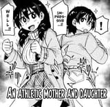 athletic mother and daughter