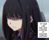 Takina looking at walking garbage