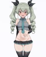 00481-2981238724-masterpiece, best quality, anchovy _(girls und panzer_), hatsune miku _(cosplay_), girls und panzer, 1girl, solo, thick thighs,