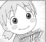smiling happy yotsuba with blush stickers