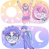 the sun and moon greeting each other