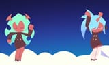 cute scanty and kneesocks have a cutie dance in a cute cloud world